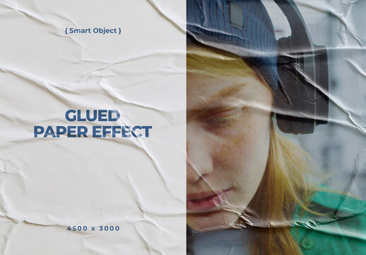 Glued Poster Photo Effect