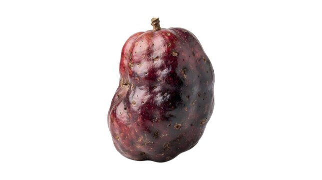 Single Ripe Bignay Fruit Isolated on White Background, Antidesma Bunius Tropical Berry, Studio Shot of Exotic Southeast Asian Edible Fruit