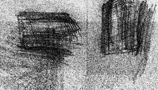 Distressed pencil shading texture overlay.Rough hand drawn grain texture.Black pencil scribble texture.