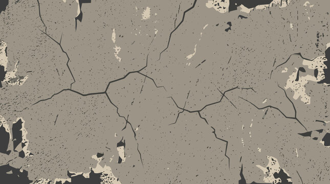 Cracked Surface Texture With Gray and Beige Abstract Design