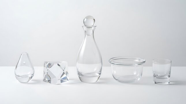 Glass objects reflecting