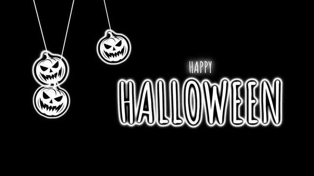 happy halloween animated text background neon happy halloween  4k looping 60 fps