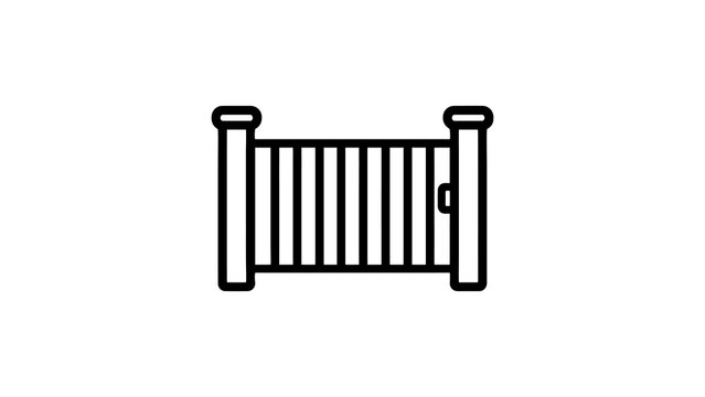 Wooden garden gate icon for secure home backyard and residential fencing.