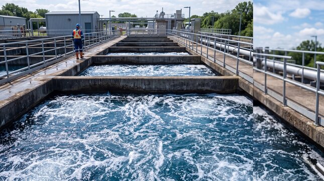 Industrial water treatment plant, wastewater purification process and clean water supply