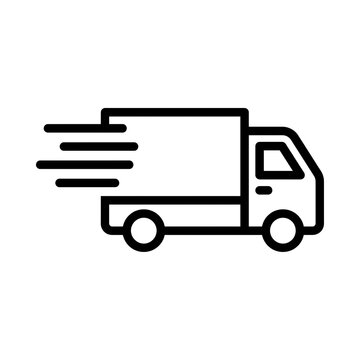 Fast delivery truck icon representing logistics and shipment service concept design