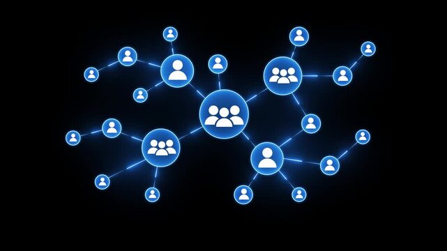 Audience segmentation and customer network targeting concept. Person selecting connected group icon. customer profiling, market segmentation, lead targeting, community reach digital marketing strategy