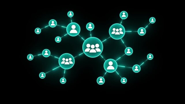 Audience segmentation and customer network targeting concept. Person selecting connected group icon. customer profiling, market segmentation, lead targeting, community reach digital marketing strategy