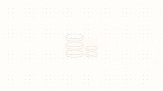 Stack of coins hand drawn doodle icon drawn on and popping out, marker sketch in charcoal ink and peach marker on dotted paper