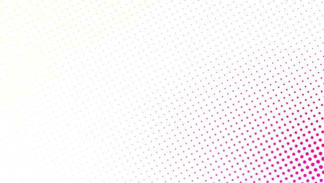 Dark background with a glowing pink and orange gradient dot matrix creating a modern technological aesthetic