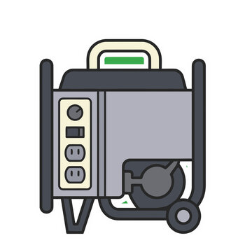 Portable generator with outlets and handle