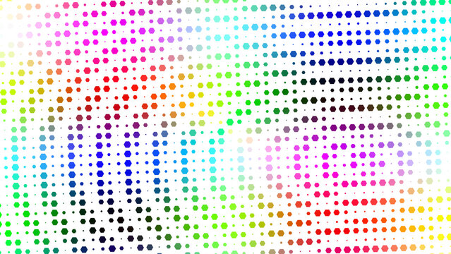 Intricate technologic circuit board style pattern with multicolored pixels and flowing digital structures in a vibrant layout