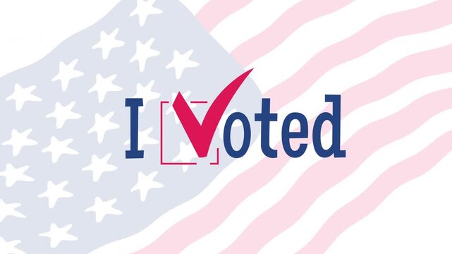 i voted usa american flag banner animation video footage election voting day 