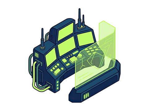 Security monitoring screens with privacy shield, cyber operations concept