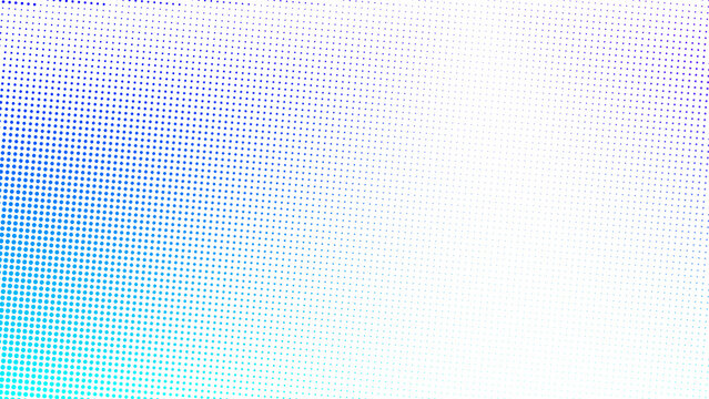 Abstract deep blue gradient background featuring a structured grid of tiny circles and digital pixelated light