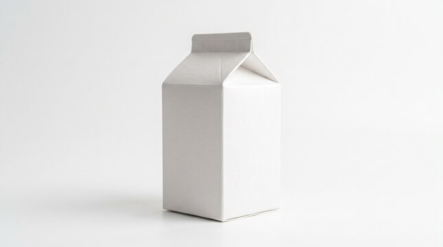 Blank white gable top carton drink box mockup on white background with milk carton beverage box liquid packa