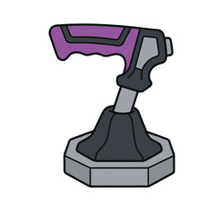 Purple and gray joystick illustration © fetto