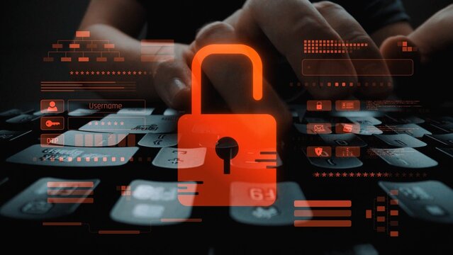 Digital security concept illustrating a cybersecurity breach, with a red unlocked padlock indicating data exposure among secure systems, emphasizing system vulnerability and risk Marrow
