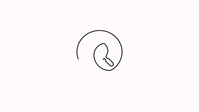 Line search chat icon forming inside a speech bubble on a white background. Depicting a magnifying glass symbol. 4K animation.