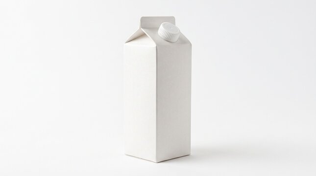 Blank white paper gable top carton milk packaging mockup with carton box packaging container beverage