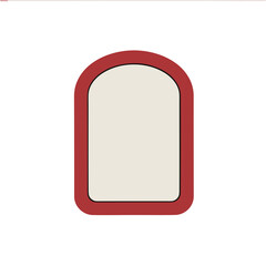 Obraz premium Red outline rounded rectangle shape