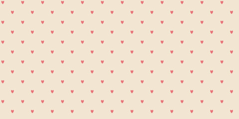 Obraz premium Sweet preppy mini hearts seamless pattern. Pastel love color background. Valentine's Day print for textile, texture and wrapping paper. Hand drawn hearts. Girly pattern. Vector illustration