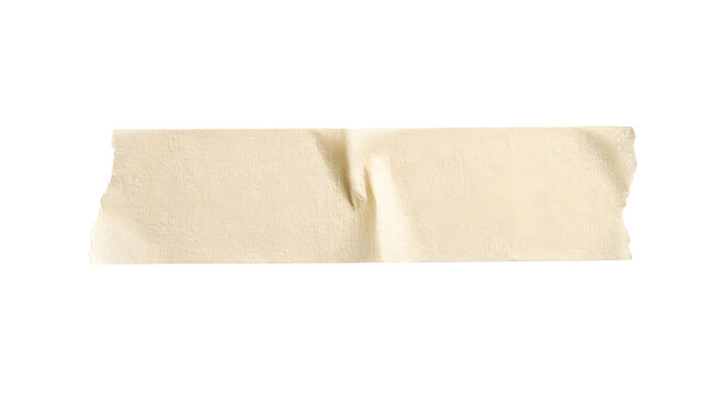 Piece of masking tape with creases isolated on transparent background