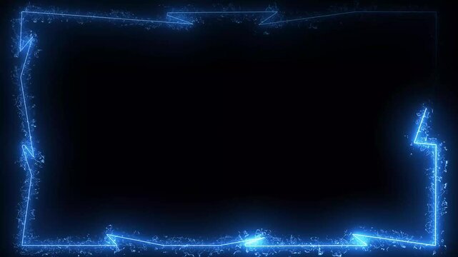 Electric blue neon frame animation with dynamic light trails for modern digital backgrounds