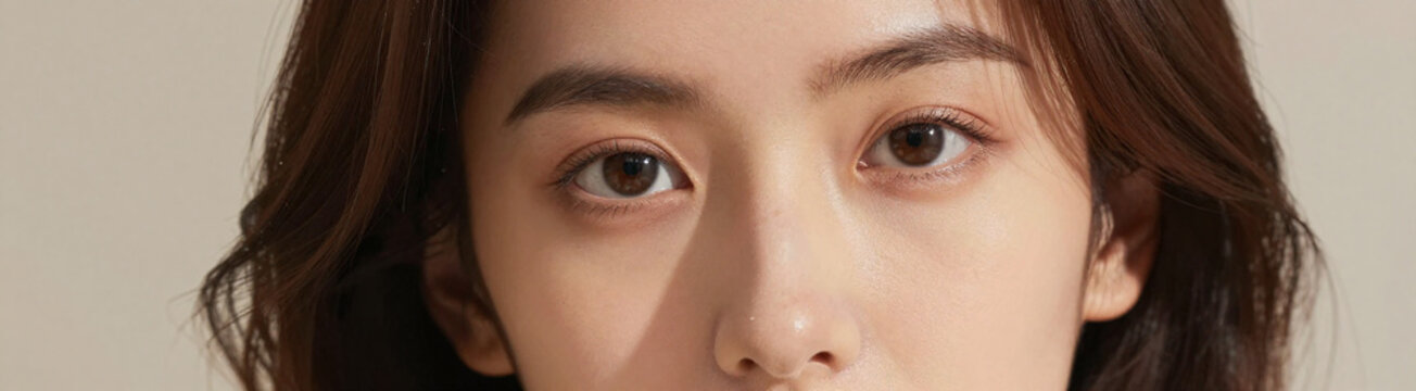 photograph stunning youthful female face subtle effortless natural makeup soft focus taken warm daylight gentle