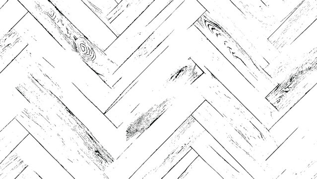 Seamless black and white herringbone wood parquet flooring texture pattern background