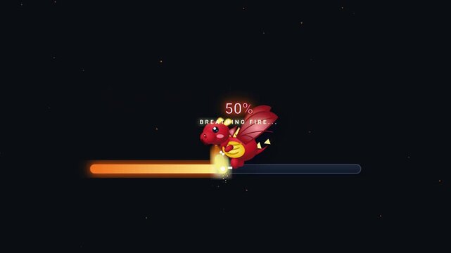 Cute Dragon Loading Bar Animation