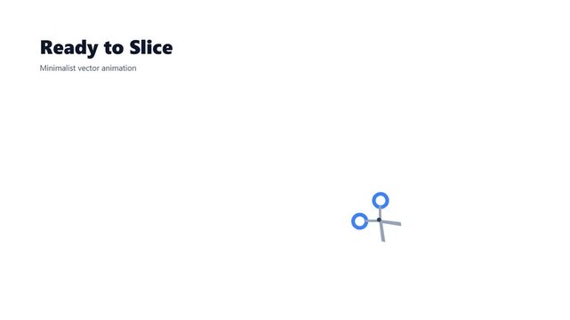 Minimalist animated vector illustration of moving scissors