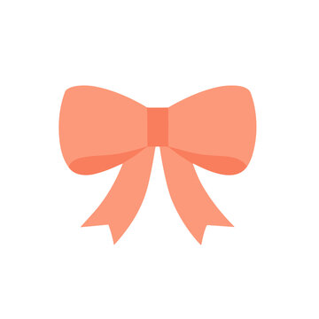 Coral bow isolated on transparent background