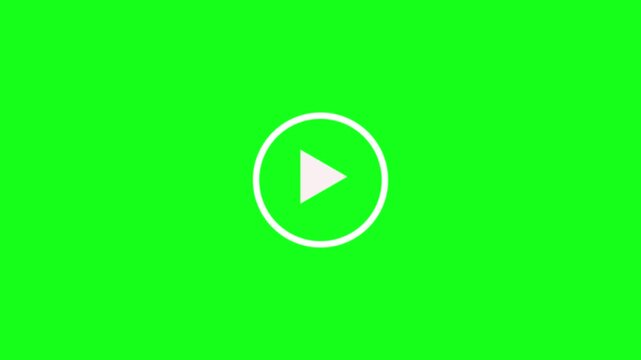 play icon, video play icon for website and mobile design animation on green background.