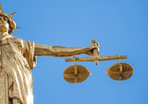 The Lady Justice statue that sits on top of the Central Criminal Court, otherwise known as the Old Bailey. 