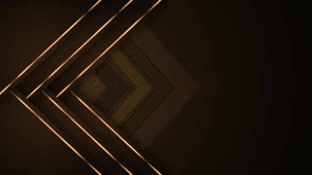 Geometric chevron background with lines animation, Dark geometric background with layered chevrons and thin lines