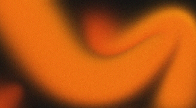 Abstract grainy texture with soft flowing orange and yellow gradient waves on a dark background