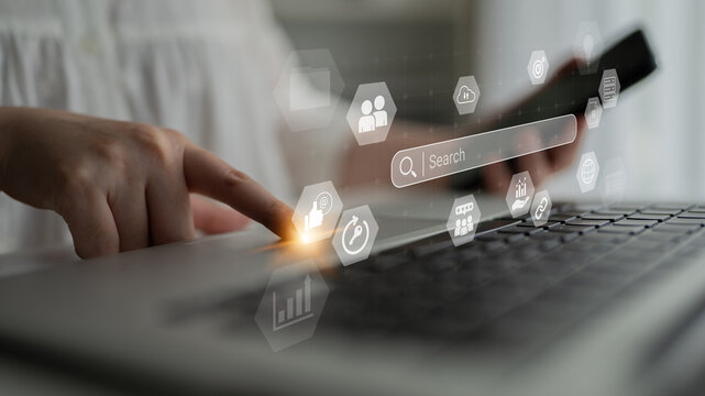 Search bar representing digital marketing, SEO analysis, and network data management Parse