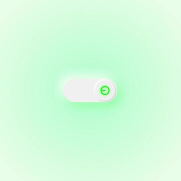Green Toggle Switch Activating Digital Interface Animation