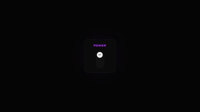 Power Toggle Switch Up Down Animation On Dark Background