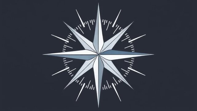 Compass Rose Nautical Navigation Star Wind Rose Direction Symbol Isolated