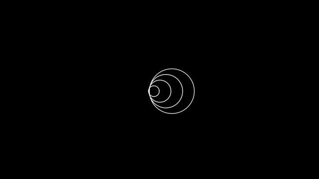 spiral radio wave station signal animation on black background.