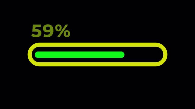 Animated loading bar spinning load wheel.abstract beautiful loading icon , processing ,downloading , glowing ,colorful animation .4k motion graphics video animation  isolated on transparent background