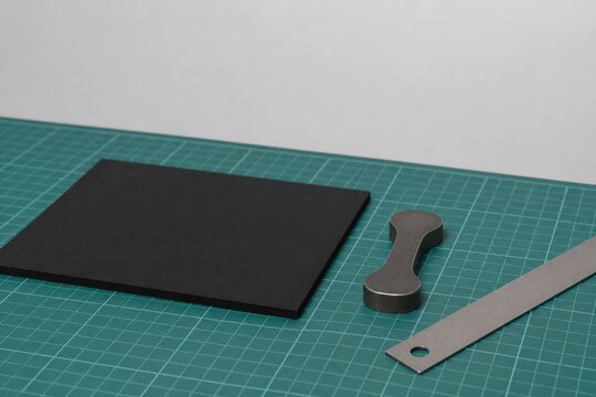 Rubber ozone testing - an elastomer sheet and specimen cutting die