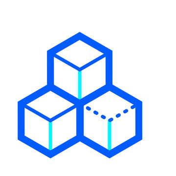 Modular cube blocks icon representing logistics and structural organization