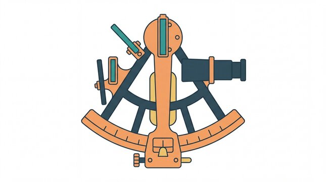 Peta globe vektor vintage marine sextant for maritime navigation