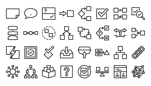 logical statements truth values and assertions icon set vector.