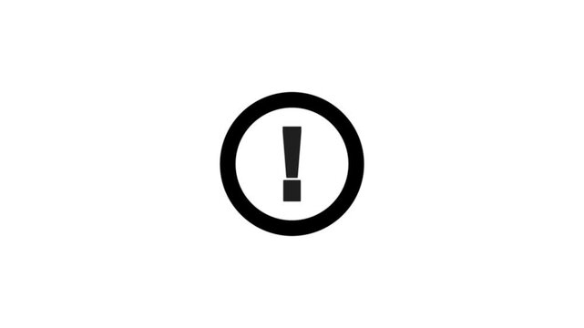Warning sign animation. Danger warning footage template, warning sign logo animation with a white background.