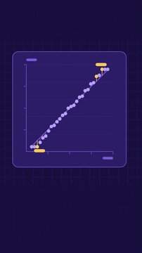 Vertical 9:16 animated qq plot animation quantile in blue and cyan on a dark background. Seamless looping 4K data visualization in portrait format for reels, shorts, stories and mobile presentations, 