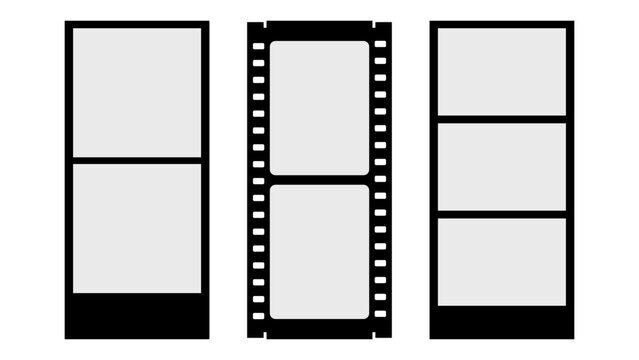 Black Photo Booth Strip And Film Frame Template Set