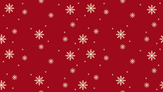 Red Snowflake Seamless Pattern Christmas Winter Background